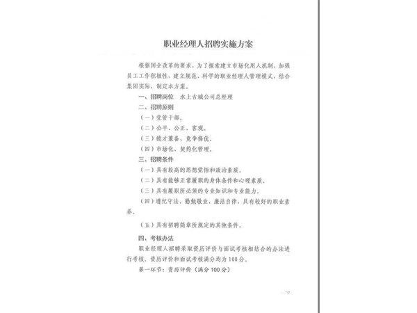 职业经理人招聘实施方案