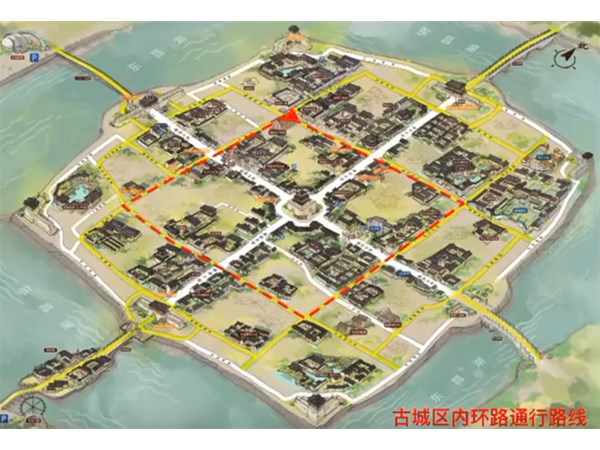 古城区交通路线示意图